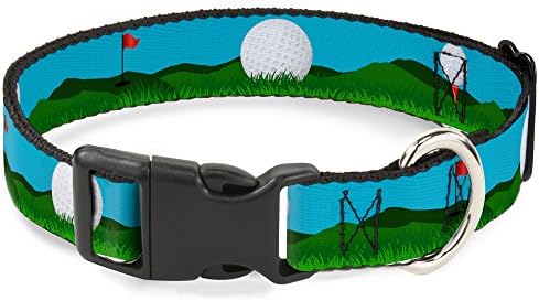 Buckle-Down Collar Breakaway Golf Course Bols buracos azuis de 6 a 9 polegadas de 0,5 polegadas de largura