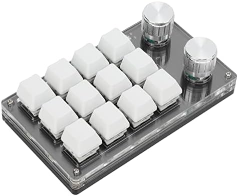 Teclado mecânico programável de uma mão, 12 teclas teclado de macro programável RGB com botão, teclado de jogo mecânico multifuncional