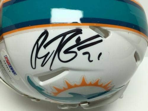 Brent Grimes assinou Miami Dolphins Speed ​​Mini -Helmet PSA Y47919 - Mini capacetes autografados da NFL