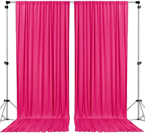 Ak Trading CO. 10 pés x 8 pés poliéster pano de pano de fundo painéis de cortinas com bolsos de haste - Cerimônia de casamento
