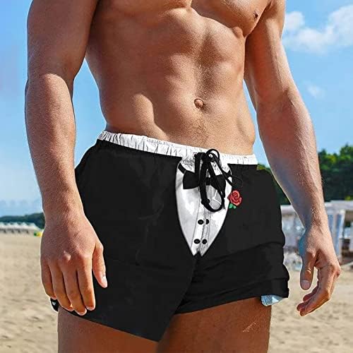 Funny Funny Swim Turncos de praia Atraindo -se de férias de verão Tuxedo Padrão impresso de calça de calça casual de calças