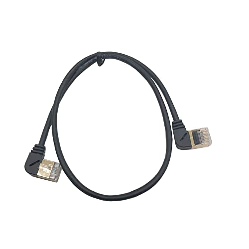 Travien CAT8 Ethernet Cable, 90 graus Conector de plugue banhado a ouro 10 Gigabit CAT8 All-Colled Double Shielded Reding