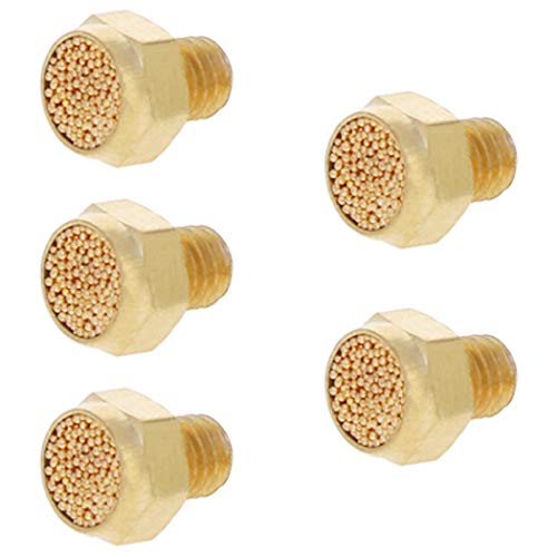 Bettomshin 5pcs G1/8 Brass Pneumatic Silenciador Exaustão, comprimento plano da cabeça 12 mm Largura 12 mm de altura