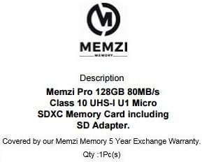 MEMZI PRO 128GB CLASS 10 80MB/S Micro SDXC Memory Card com adaptador SD para Sony Xperia 1/10/10 Plus, XZ3/XZ2/XZ1/XZ/X Premium/Compact,