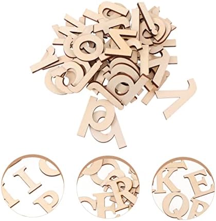 Excetiaty 104pcs alfabeto lascas de madeira decorativas decoração de casamento decoração de casamento decoração de madeira