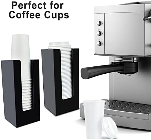 Dispensador de xícara de café, xícaras descartáveis ​​e tampas da estação de copo de bancada de armazenamento para capa de cafeteira