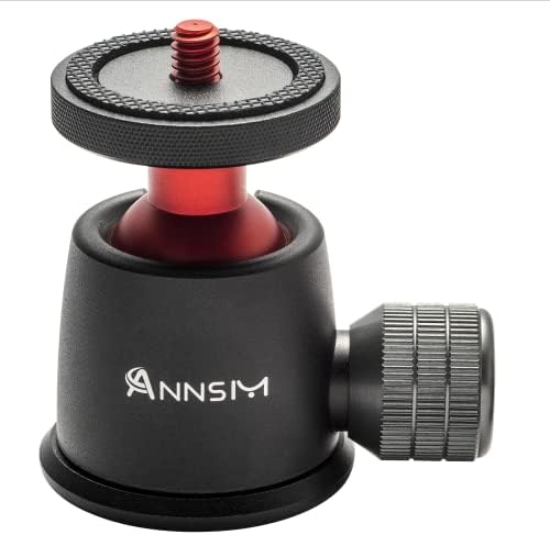 ANNSM Tripé Ball Head 360 ° Panorâmico e 135 ° Tilt Rotatable com rosca de parafuso de 1/4 ”e botão de travamento de volume para câmeras DSLR/tripés/monopods/slider de câmera/câmera Dolly Slider Dolly