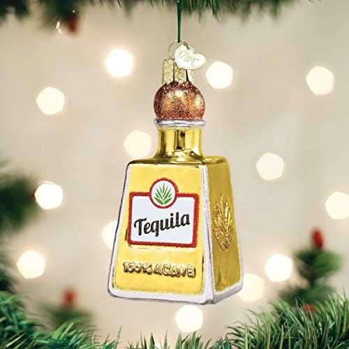 Ornamentos de Natal do Velho Mundo: Bebidas adultas Ornamentos de vidro soprados para a árvore de Natal, tequila
