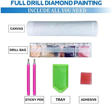 Kit de pintura de diamante de animais Ymqianyu - kits de arte de diamante DIY 5D para adultos - broca completa Gem Diam Diamond Art