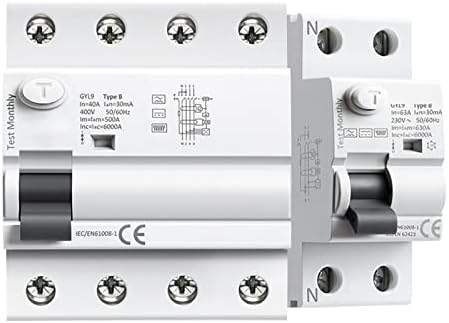 Gyl9 Magnético B tipo RCCB Circuito de corrente residual DC ELCB 2P 4P 40A 63A 30MA 100mA 300mA tipo B RCD Vapa 6Ka 1pcs