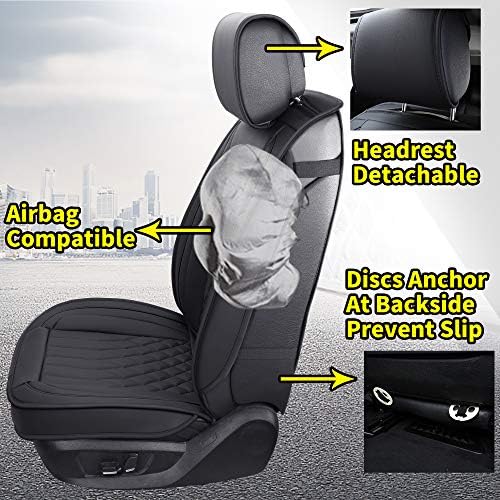 Aierxuan 5pcs Capas de assento de carro Full Set com couro impermeável, Airbag compatível com veículos automotivos capa
