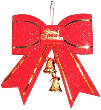 Decoração de árvore de Natal Tirada de grande arco vermelha 13 cm com sino de corda de cristal elástico para pulseiras para pulseiras