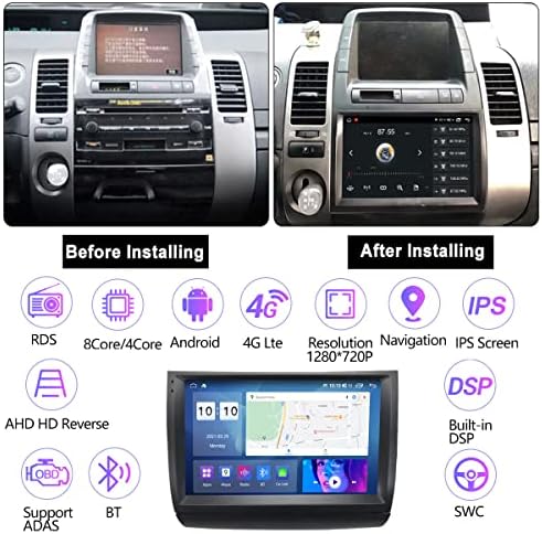 FBKPHSS Android 11.0 Media de carro para Toyota-Prius 2003-2009 GPS Multimedia Player DSP/CarPlay/Velas Diretor Controle/Bluetooth/4G