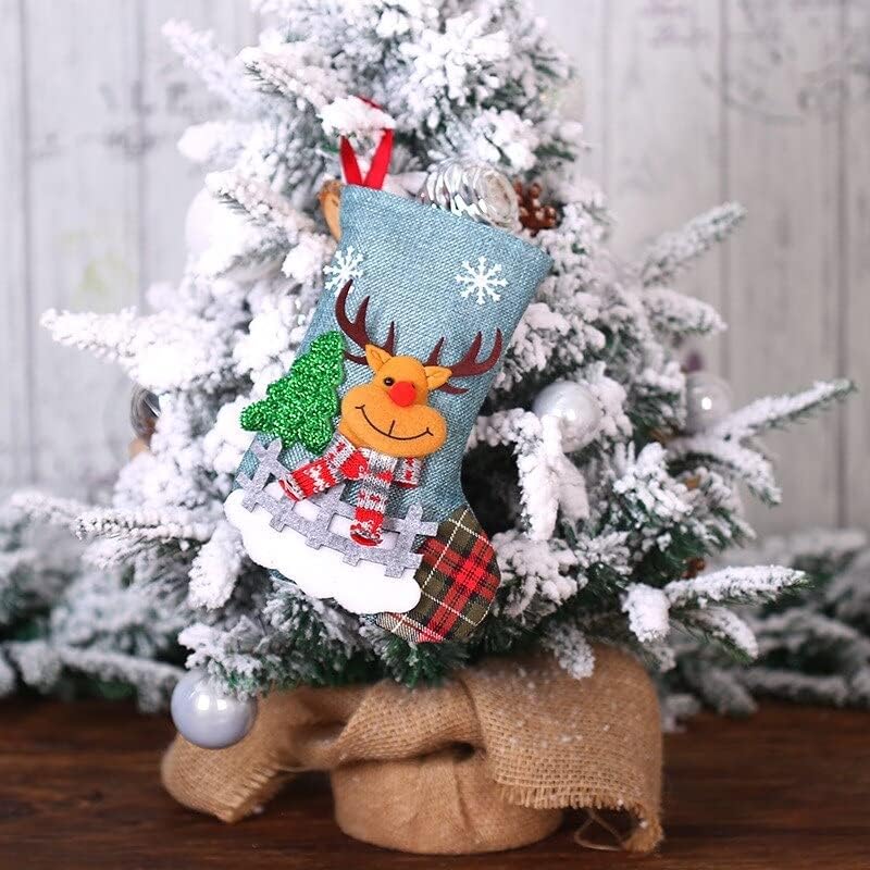 Feliz Natal Decorações para casa, 2022 meias de Natal, Presentes de Natal Bolsa de doces Decorações de Natal para casa, Decoração de árvore de Natal de meia