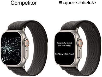 SuperShieldz Anti -brilho Protetor de tela de vidro temperado projetado para Apple Watch Ultra com impressão digital, anti -riscos, bolhas sem bolhas