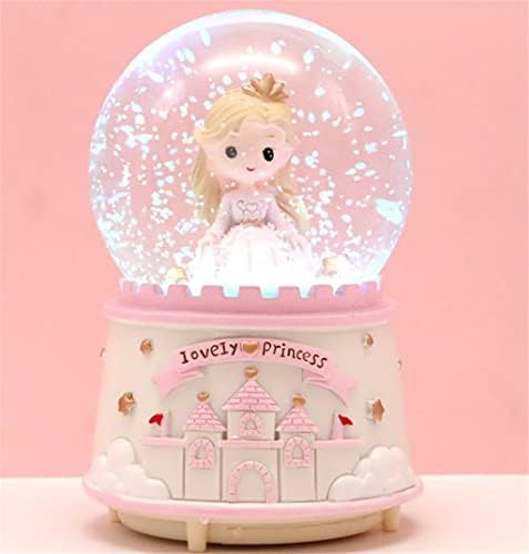 Dhtdvd Creative Colored Lights flutuating Dream Snowflakes dentro da curva Castle Princess Crystal Ball Caixa de aniversário Presente