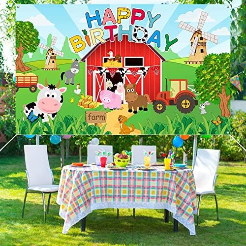 Fazenda Animais de fazenda Festa de aniversário Banner Fazenda Fazenda Passo -Cenário Decorações de Parque para Baby Sofre Kid Festa