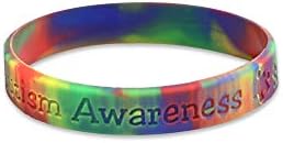 Captação de fundos por uma causa | Bracelete de silicone para consciência do autismo - pulseira de borracha de consciência de asperger e autismo barato - pulseira de geléia do autismo
