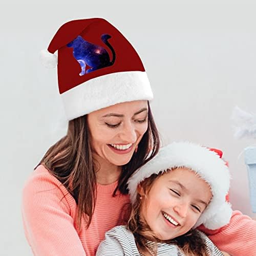Space Galaxy Cat Christmas Hat chapéu Papai Noel Chapéus de Natal Função Chapéus de festa para mulheres/homens