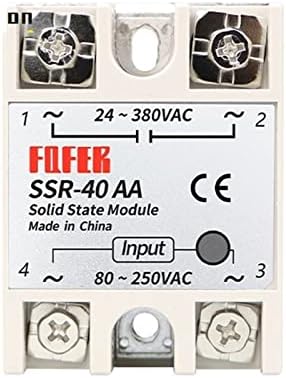 ESAAH 1PCS 10A 25A 40A 60A AC-AC Relé de estado sólido monofásico AC SSR SSR-10AA SSR-25AA SSR-40AA SSR-60AA 80-250VAC