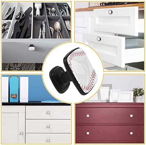 Guerotkr 4 PCs, alças de armário, botões de armário, botões de cômodos, alças para armários e gavetas, beisebol