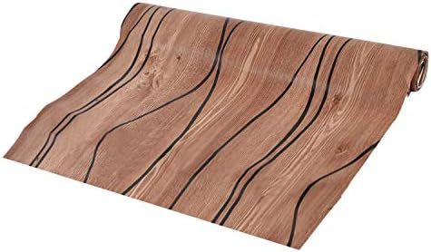 Kuber Industries Wooden Design de madeira PVC Wardrobe Kitchen Beawer Shelf tapete, 5 mtr -ctktc32158