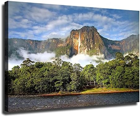 Angel Falls, Parque Nacional Kanama, Tenezuela Canvas Arte de parede Pintura a óleo Printing Modern Poster impressões pode ser decorada