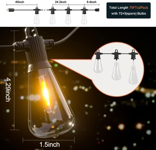 Luzes de cordas externas de Kawaya LED LUZES DE CLATA COMERCIAL Listada ETL