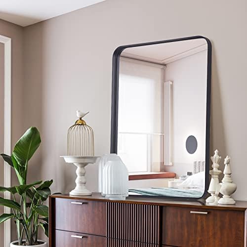 Espelho de banheiro de Kocuuy, espelho de parede de 22 x 30 com moldura de metal preto fosco, espelho de vaidade retangular