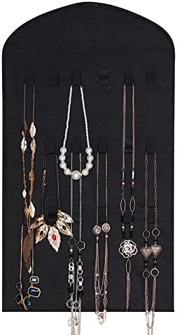 DidCant 32 bolsos visíveis Organizador de jóias pendurado portador de joalheria não tecido com 18 gancho e loops