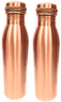 Beautiful 32 oz/1000 ml Ayurveda beneficia Plain Pure Copper Flask Bottle Water Storage