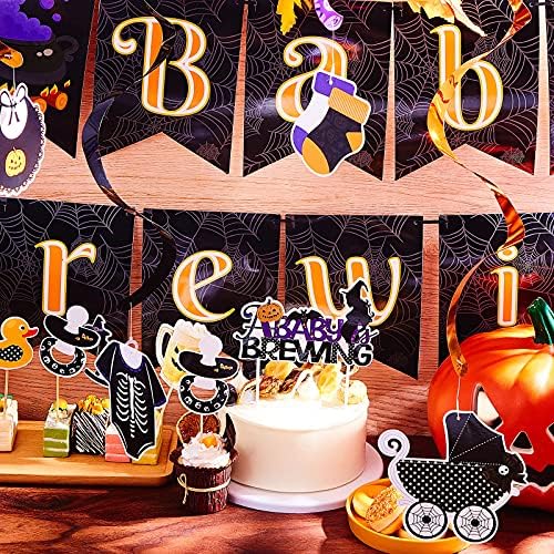 Decorações de festa do chá de bebê de Halloween Um bebê é banner de fabricação de gênero de gênero de gênero Revelação