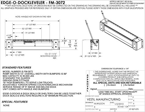 VESTIL FM-3072 Níveis de borda mecânica-o-o-o-o-o-o-o-o-o-o-o-a-dock, 30000 lb. Capacidade, 72 Largura utilizável, marrom