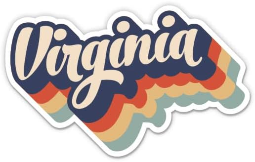 Estilo de cartas retro Virginia Virginia - adesivo de vinil Decalque para telefone, laptop, garrafa de água