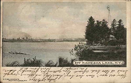 Vista do Lago Kiamesha Lake, Nova York NY Original Antique Cartão Post 1904