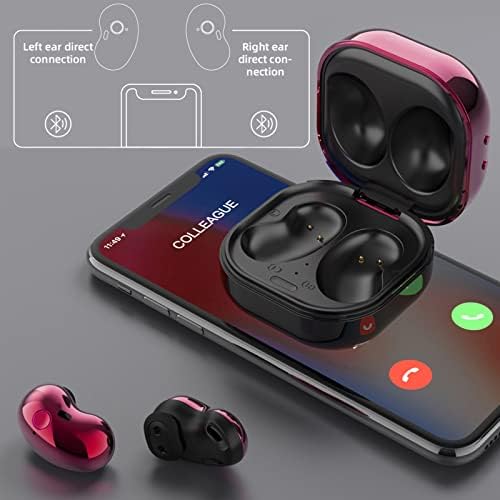 Earbuds sem fio qonioi-TWS Bluetooth 5.1 fones de ouvido fones de ouvido, em fones de ouvido de fones de ouvido leves com microfone embutido com um som premium imersivo com caixa de carregamento com caixa de carregamento