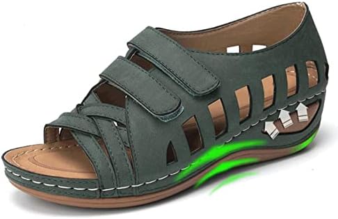 Sandálias de verão para mulheres confortáveis ​​e leves respiráveis ​​de camada aberta de sandália de sandália aberta