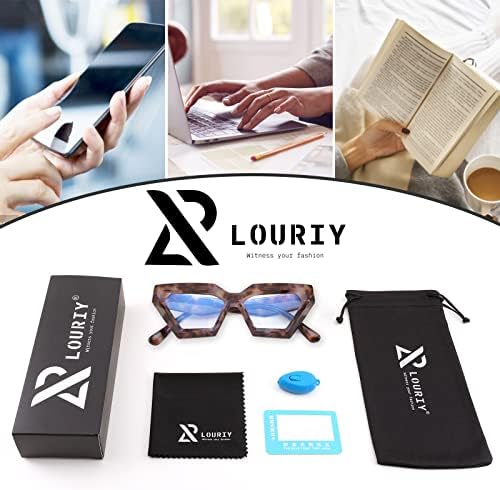 Louriy Fashion Square Blue Blocking Glass Glare Digital Eyestrain Reading Eyewear Cat Homens Mulheres homens homens