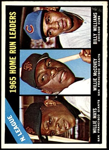 1966 Topps 217 líderes de HR NL Willie Mays/Willie McCovey/Billy Williams Giants/Cubs VG/Ex+ Giants/Cubs