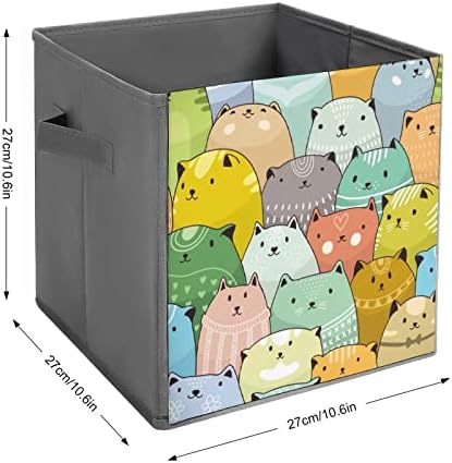 LOFT CATS Padrão de tela colapsível Bins de armazenamento Cobertizador de cubos com alças para carro de escritório em casa