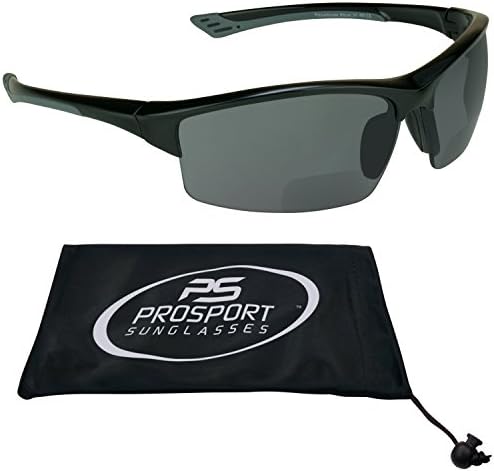 Óculos de sol polarizados bifocais Bikershades 3,00 com lentes de policarbonato de meia moldura e fumaça TR90 para homens para mulheres- Caso de limpeza de microfibra livre de mulheres, PR/Cooper/30