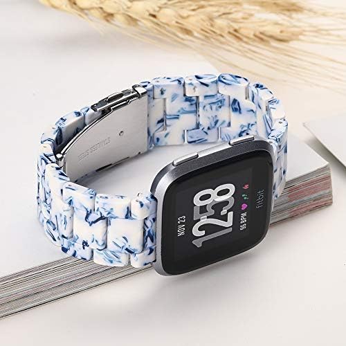 Banda de relógios de resina de fiano compatível com Fitbit Versa/Versa 2/Versa Lite, pulseira pulseira leve reposição de pulseira