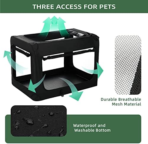 PettyCare 31 polegadas de cachorro colapsível macio para cães médios, caixa de viagem portátil para cães para uma