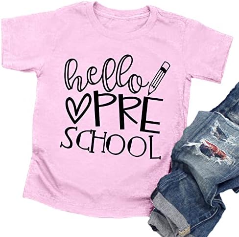 Camisa pré-escolar preguiçosa para crianças meninas de volta à escola camisa da escola Camiseta do primeiro dia de camiseta da
