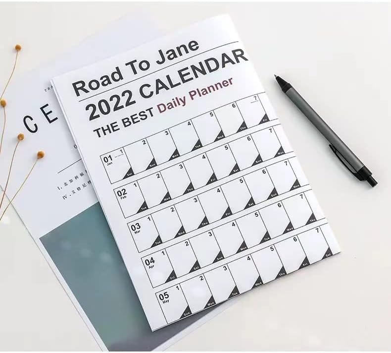 Planejador de 2022 anos, calendário do planejador de parede do ano acadêmico com adesivo, o planejador anual corre em 1 de janeiro