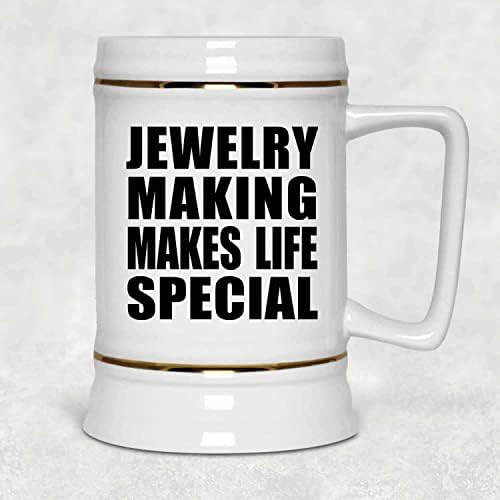 Designsify Jewelry Making torna a vida especial, caneca de 22 onças de caneca de cerâmica de cerâmica com alça para