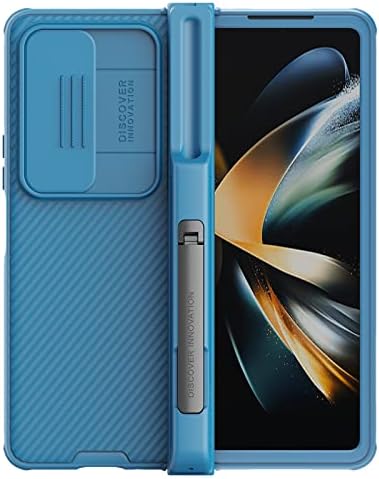 Breclar para Samsung Galaxy Z Fold 4 Caixa com tampa da câmera deslizante, Protecção de dobradiça da caixa Z Fold 4 com o suporte de caneta S 360 ° Case de proteção com tudo incluído para Samsung Galaxy Z Fold 4 5g