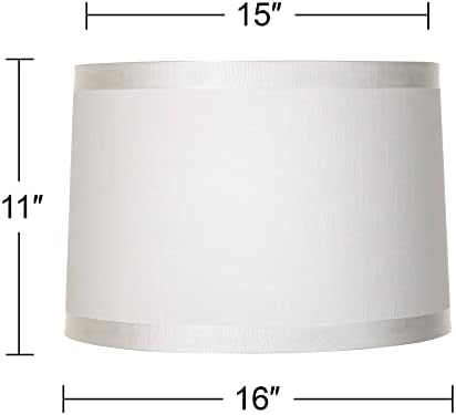 Tabela branca Média de lâmpada de bateria de 15 superior x 16 inferior x 11 Alta substituição por harpa e finial - springcrest