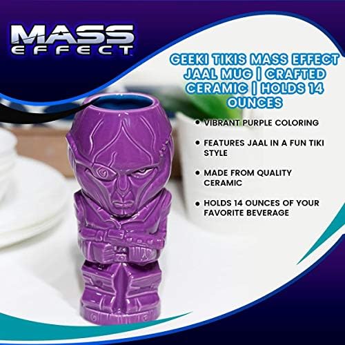 Mass Effect Geeki Tikis Jaal Mug | Copo de cerâmica de estilo colecionável Tiki | Detém 14 onças