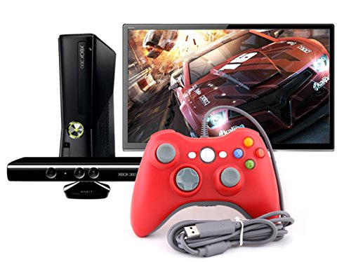 USPRO® Wired USB gamepad, controlador para PC & Xbox 360, vermelho